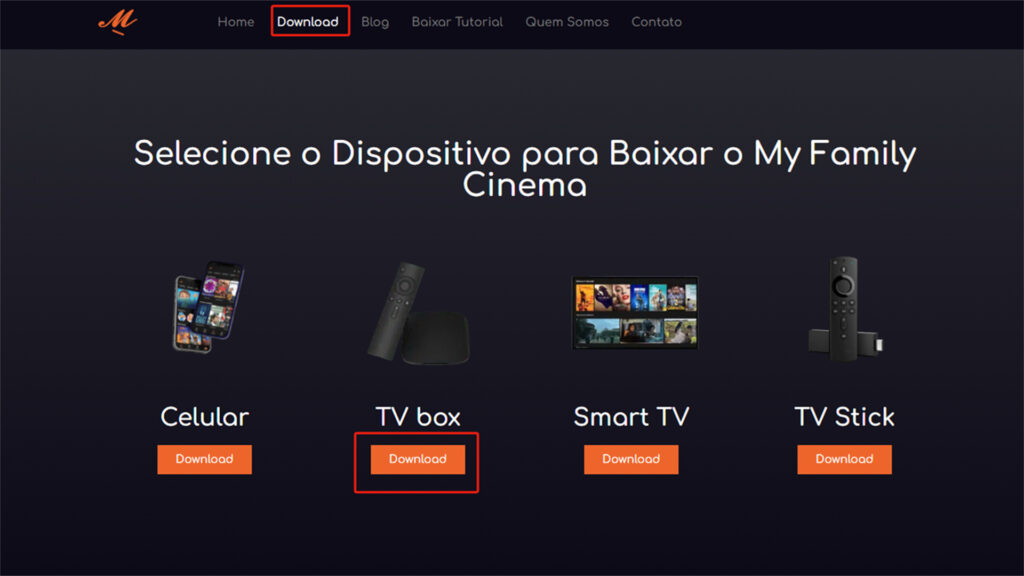 instalar o My Family Cinema em uma TV Box